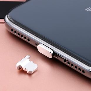 2pcs Universal 8 Pin Charging Port Metal Anti-Dust Plug for iPhone(Space Silver)