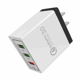 AR-QC-03 2.1A 3 USB Ports Quick Charger Travel Charger, US Plug(Black)