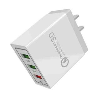AR-QC-03 2.1A 3 USB Ports Quick Charger Travel Charger, US Plug (Grey)