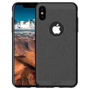 For iPhone XS MOFI Honeycomb Texture Breathable Protective Back Cover Case(Black)