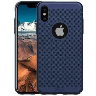 For iPhone XS MOFI Honeycomb Texture Breathable Protective Back Cover Case(Blue)