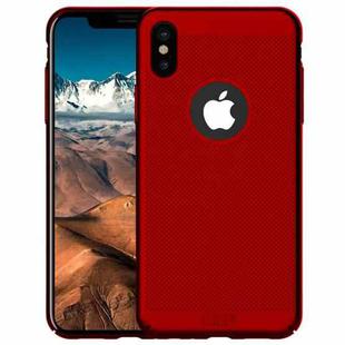 For iPhone XS MOFI Honeycomb Texture Breathable Protective Back Cover Case(Red)
