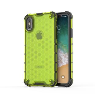 For iPhone X / XS Shockproof Honeycomb PC + TPU Protective Case (Green)