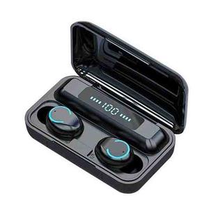 F9-9 TWS CVC8.0 Noise Cancelling Bluetooth Earphone with Charging Box, Support Touch Lighting Effect & Three-screen LED Power Display & Power Bank & Mobile Phone Holder & HD Call & Voice Assistant(Black)