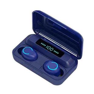 F9-9 TWS CVC8.0 Noise Cancelling Bluetooth Earphone with Charging Box, Support Touch Lighting Effect & Three-screen LED Power Display & Power Bank & Mobile Phone Holder & HD Call & Voice Assistant(Dark Blue)