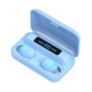 F9-9 TWS CVC8.0 Noise Cancelling Bluetooth Earphone with Charging Box, Support Touch Lighting Effect & Three-screen LED Power Display & Power Bank & Mobile Phone Holder & HD Call & Voice Assistant(Blue)