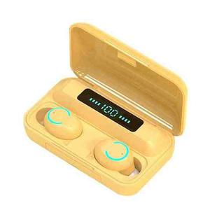 F9-9 TWS CVC8.0 Noise Cancelling Bluetooth Earphone with Charging Box, Support Touch Lighting Effect & Three-screen LED Power Display & Power Bank & Mobile Phone Holder & HD Call & Voice Assistant(Yellow)