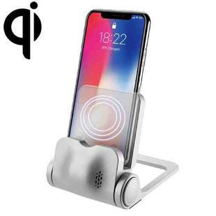 4 in 1 360 Degrees Rotation Phone Charging Desktop Stand Holder with Qi Standard Wireless Charging, For iPhone, Huawei, Xiaomi, HTC, Sony and Other Smart Phones(Silver)