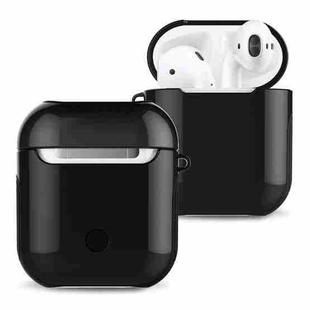Varnished PC Bluetooth Earphones Case Anti-lost Storage Bag for Apple AirPods 1/2(Black)