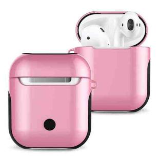 Varnished PC Bluetooth Earphones Case Anti-lost Storage Bag for Apple AirPods 1/2(Pink)