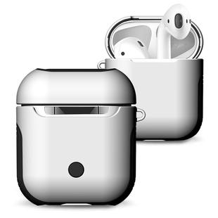 Frosted Rubber Paint + PC Bluetooth Earphones Case Anti-lost Storage Bag for Apple AirPods 1/2(White)