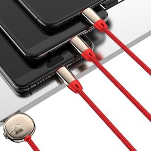 JOYROOM S-M390 Zodiac Series 3 In 1 3.5A USB-C / Type-C & 8 Pin & Micro to USB Braided Data Cable, Length: 1.2m (Red)