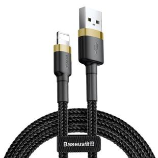 Baseus 2A 8 Pin Cafule Tough Charging Cable, Length: 3m(Black Gold)