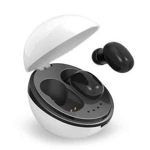 A10 TWS Space Capsule Shape Wireless Bluetooth Earphone with Magnetic Charging Box & Lanyard, Support HD Call & Automatic Pairing Bluetooth(White + Black)