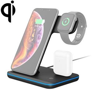 Z5 QI Vertical Magnetic Wireless Charger for Mobile Phones & Apple Watches & AirPods / Xiaomi Redmi AirDots, with Touch Ring Light (Black)