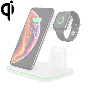 Z5 QI Vertical Magnetic Wireless Charger for Mobile Phones & Apple Watches & AirPods / Xiaomi Redmi AirDots, with Touch Ring Light (White)
