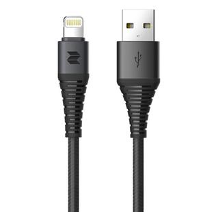 ROCK Z8 2.1A 8 Pin Hi-tensile Sync Round Charging Cable, Length: 100cm(Black)