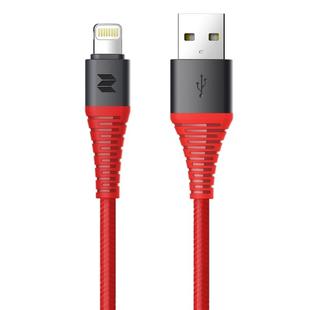 ROCK Z8 2.1A 8 Pin Hi-tensile Sync Round Charging Cable, Length: 100cm(Red)