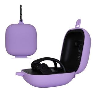 Solid Color Silicone Wireless Bluetooth Earphone Protective Case for Beats Powerbeats Pro(Light Purple)