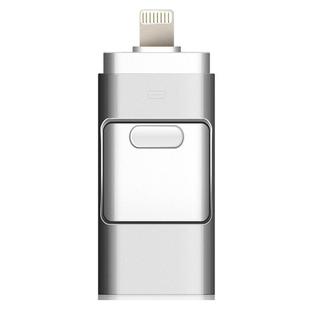 SHISUO 3 in 1 64GB 8 Pin + Micro USB + USB 3.0 Metal Push-pull Flash Disk with OTG Function(Silver)