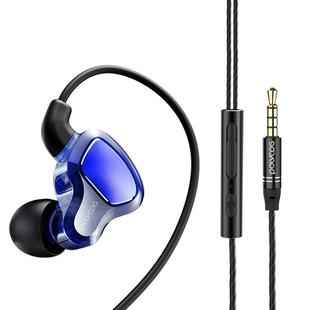 POLVCDG D6T 3.5mm Interface Double Moving Circle In Ear Wired Stereo Earphone for Xiaomi / OPPO / Huawei / Vivo,Upgraded Tuning Version(Sapphire Blue)