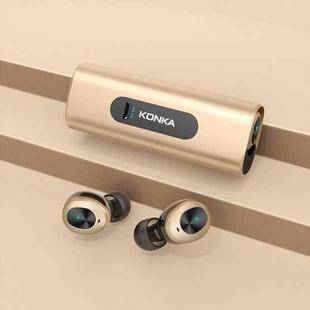 KONKA KTW7 TWS Gaming / Music Dual-mode Touch Bluetooth Earphone with Charging Box, Support Siri(Gold)