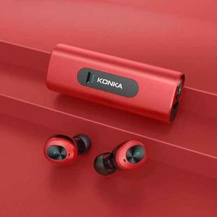 KONKA KTW7 TWS Gaming / Music Dual-mode Touch Bluetooth Earphone with Charging Box, Support Siri(Red)