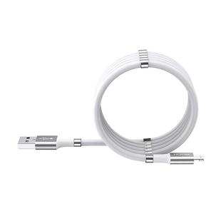 ROCK 2.4A 8 Pin Silicone Magnetic Charging Data Cable, Length: 0.9m (White)