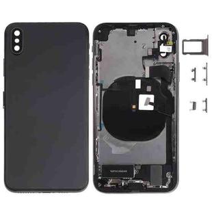 Battery Back Cover Assembly (with Side Keys & Speaker Ringer Buzzer & Motor & Camera Lens & Card Tray & Power Button + Volume Button + Charging Port + Signal Flex Cable & Wireless Charging Module) for iPhone XS(Black)