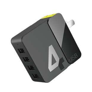 ROCK Sugar Pro 4A 4-Ports USB Quick Charging Travel Charger Adapter, CN Plug (Black)