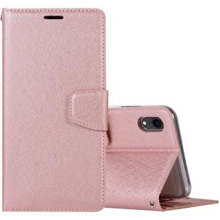 Silk Texture Horizontal Flip Leather Case for iPhone XR, with Holder & Card slots & Wallet & Photo Frame (Rose Gold)