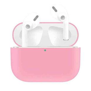 For AirPods Pro Solid Color Silicone Earphone Protective Case(Pink)