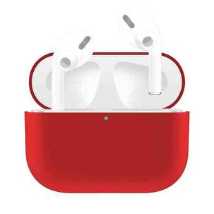 For AirPods Pro Solid Color Silicone Earphone Protective Case(Red)