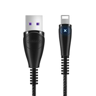 JOYROOM S-M393 Simple Series X Light 2.4A USB to 8 Pin Fast Charging Cable for iPhone, iPad, Cable Length: 1m(Black)