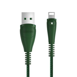JOYROOM S-M393 Simple Series X Light 2.4A USB to 8 Pin Fast Charging Cable for iPhone, iPad, Cable Length: 1m(Green)