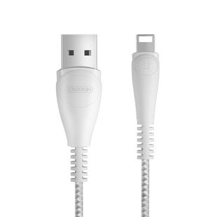 JOYROOM S-M393 Simple Series X Light 2.4A USB to 8 Pin Fast Charging Cable for iPhone, iPad, Cable Length: 1m(White)