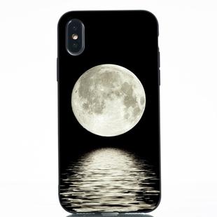 Moon Painted Pattern Soft TPU Case for iPhone XS / X