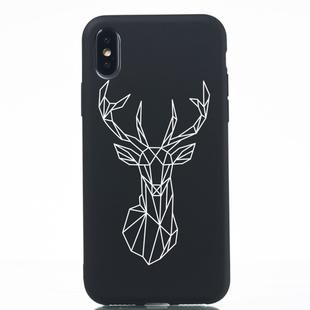 Elk Painted Pattern Soft TPU Case for iPhone XS / X