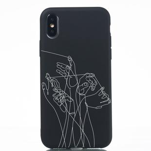 Five Hands Painted Pattern Soft TPU Case for iPhone XS / X