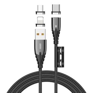 JOYROOM S-M408 Magnetic Series  3 in 1 3A USB to 8 Pin + USB-C / Type-C + Micro USB Charging Cable, Length: 1.2m (Black)