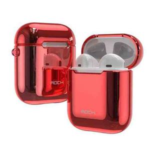 ROCK RPC1483 Universal TPU Dust-proof Anti-fingerprint Electroplating Wireless Bluetooth Earphone Protective Case for Apple AirPods 1 / 2(Red)