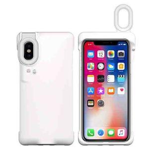 For iPhone X / XS Ring Flash Selfie Fill Light Protective Case(White)