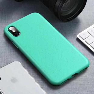 For iPhone X / XS Starry Series Shockproof  Straw Material + TPU Protective Case(Green)
