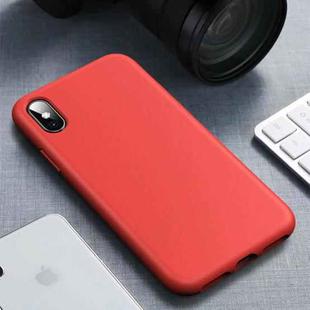 For iPhone X / XS Starry Series Shockproof  Straw Material + TPU Protective Case(Red)