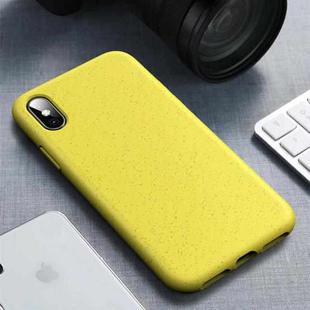 For iPhone X / XS Starry Series Shockproof  Straw Material + TPU Protective Case(Yellow)