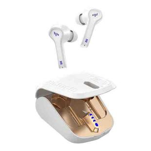 M01 Touch-control Gaming Bluetooth Earphone with Cool Breathing Light & Charging Box & LED Battery Display, Support Game / Music Dual Mode & Master-slave Switching & HD Call (White)