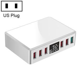 WLX-T9+ 40W 6 In 1 Multi-function Mini Smart Digital Display USB Charger(White)