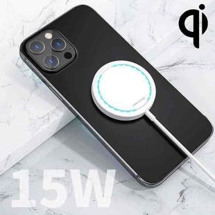 WK WP-U92 15W Ultra Thin Magnetic Wireless Charger with Indicator Light (White)