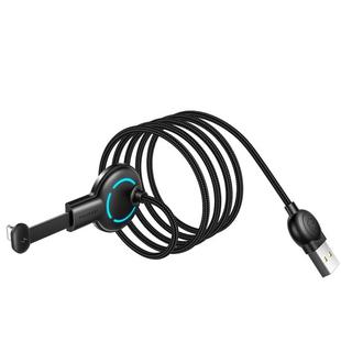Mcdodo CA-5950 Razer Series 180 Degree Elbow Design Gaming 8 Pin to USB Cable with 7 Colors Breathing Light, Length: 1.2m(Black)