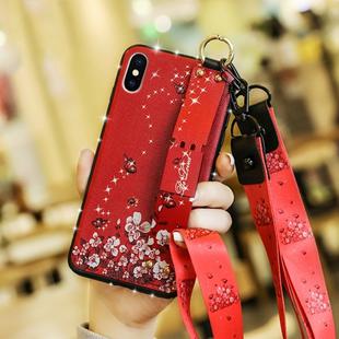 For iPhone X / XS Colorful Painted Shockproof TPU + Cloth Texture Case(Red)